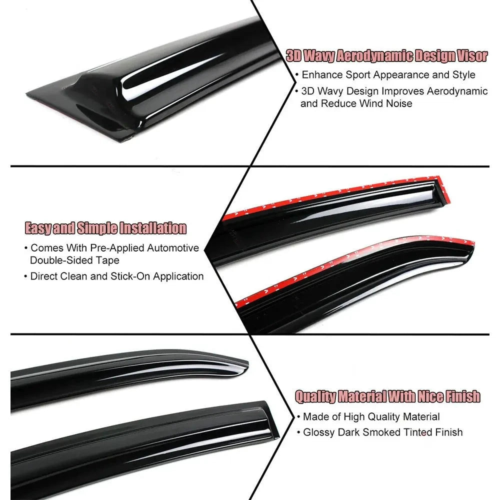 Window Visor Replacement Set For Toyota Corolla Acrylic Four Piece by superior interior and more