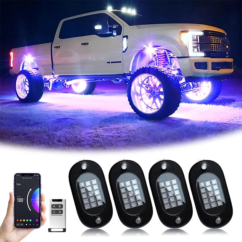 Yilaie Rock Lights 12V RGB LED Underbody Lamp For SUV