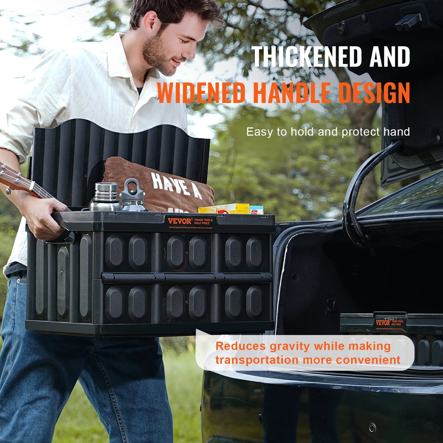 SucceBuy 3-Pack Collapsible Stackable Storage Bins With Lids For Garage