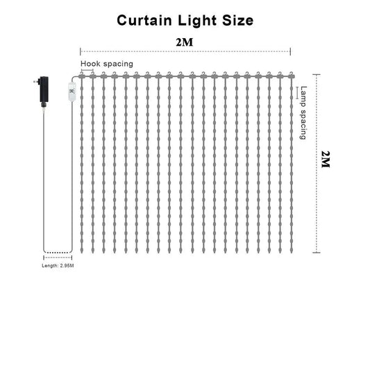 Smart LED Curtain Lights With APP Control RGB Dimming