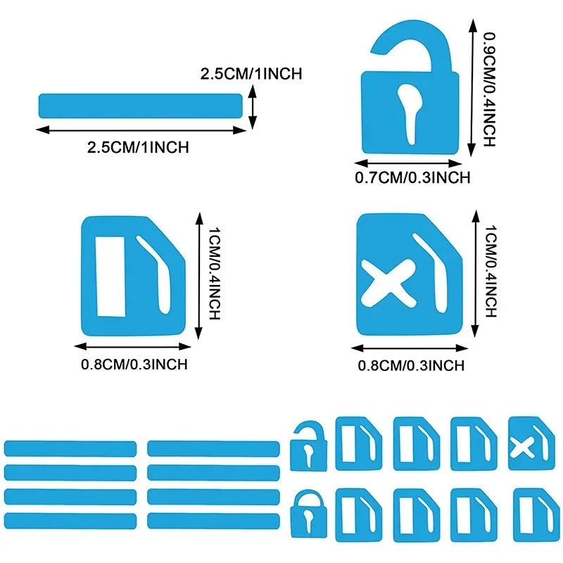 Hign-Concerned 18Pcs Luminous Car Window Lift Button Stickers Interior Decals