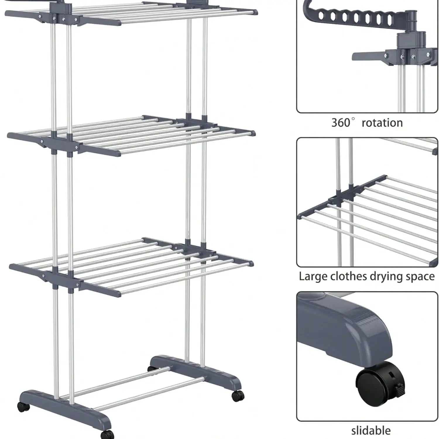 4 Tier Drying Rack With Wheels For Home Dorm Hotel by superior interior and more