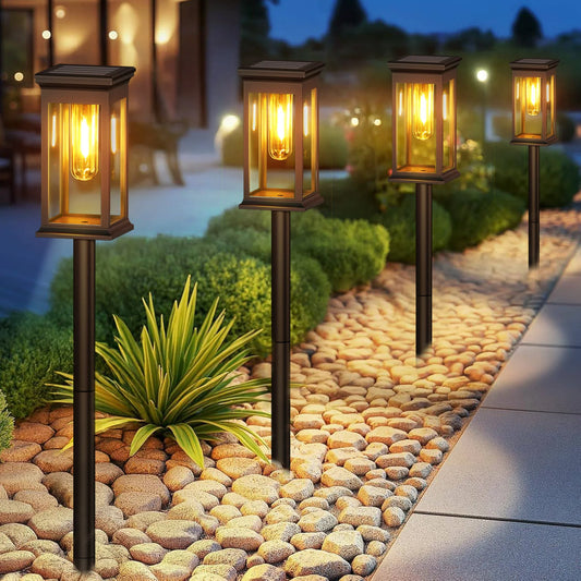 KPSTEK Upgraded Solar Lights Yard Walkway Super Bright 12Hours