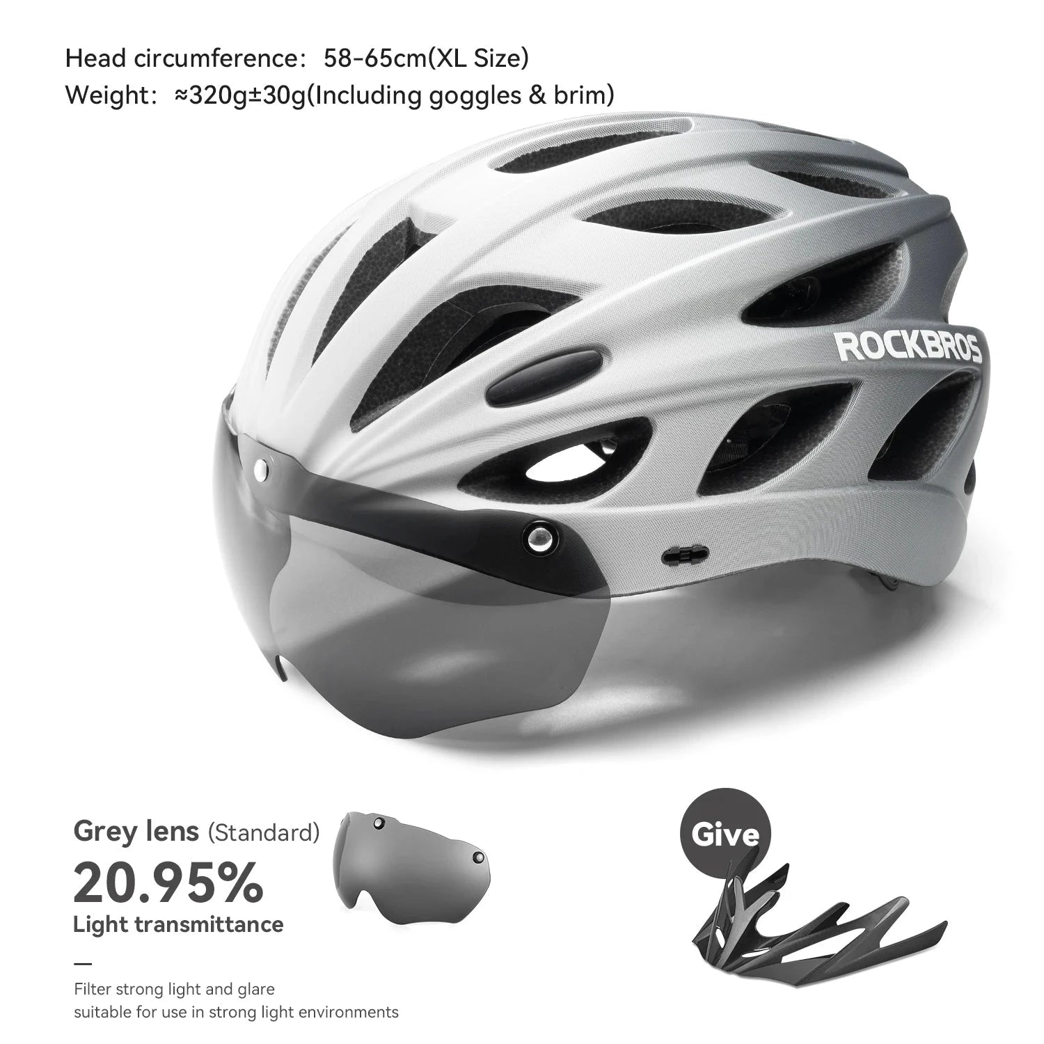ROCKBROS Cycling Helmet With Integrated Goggles Lightweight Head Protection by superior interior and more