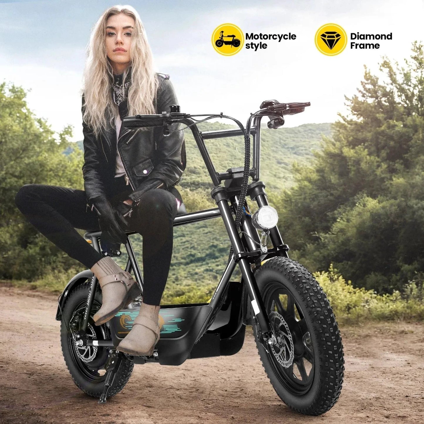 CAROMA 819W Electric Scooter With Seat All-Terrain Fat Tire by superior interior and more