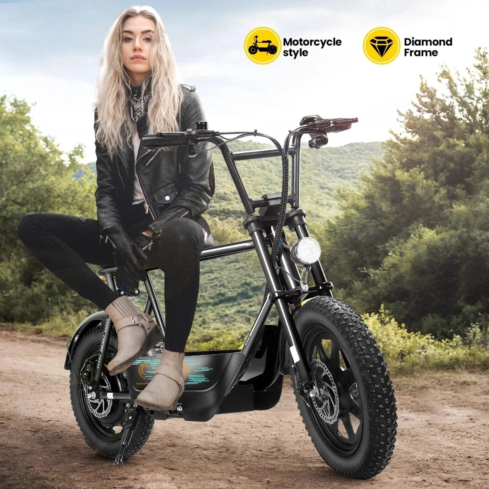 CAROMA 819W Electric Scooter With Seat All-Terrain Fat Tire by superior interior and more