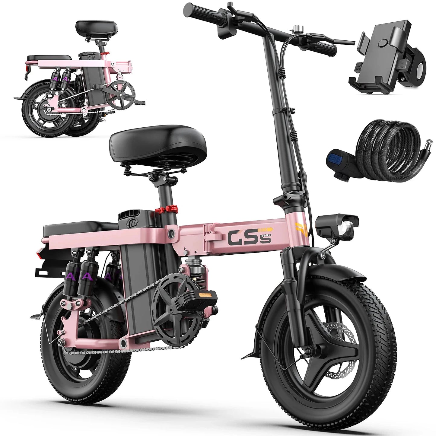 UPlee GS5 Folding Electric Bike 48V 15Ah 740W 30 MPH by superior interior and more