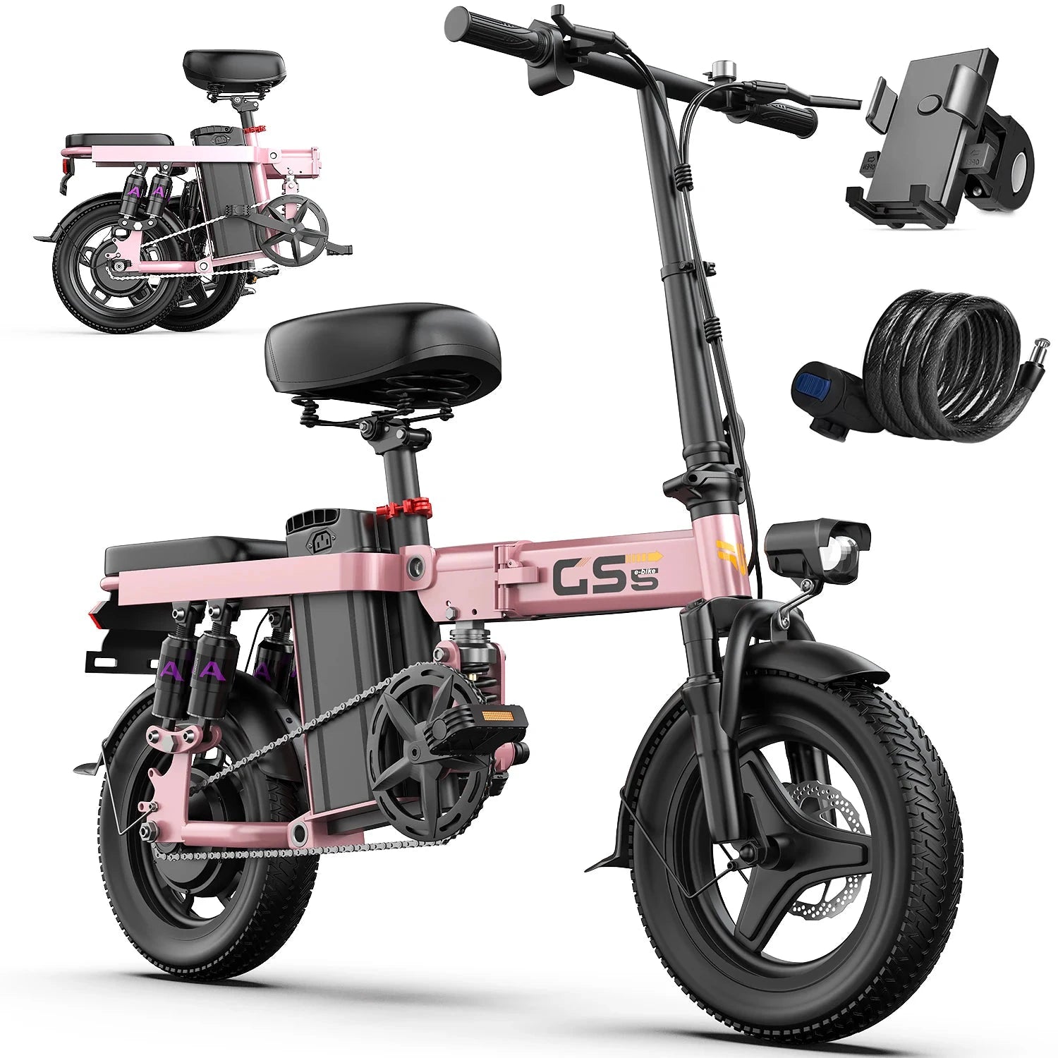 UPlee GS5 Folding Electric Bike 48V 15Ah 740W 30 MPH by superior interior and more