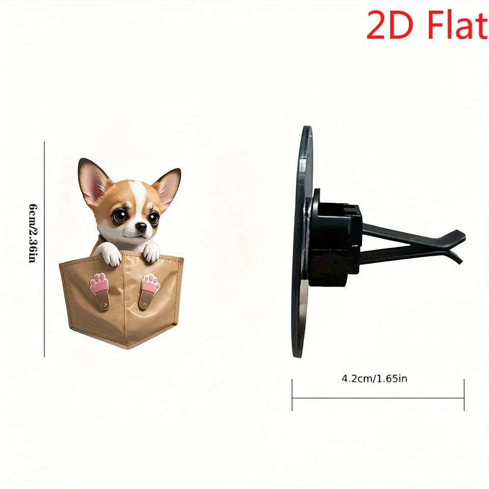 Chihuahua Car Air Freshener 2D Acrylic Vent Clip Aromatherapy by superior interior and more