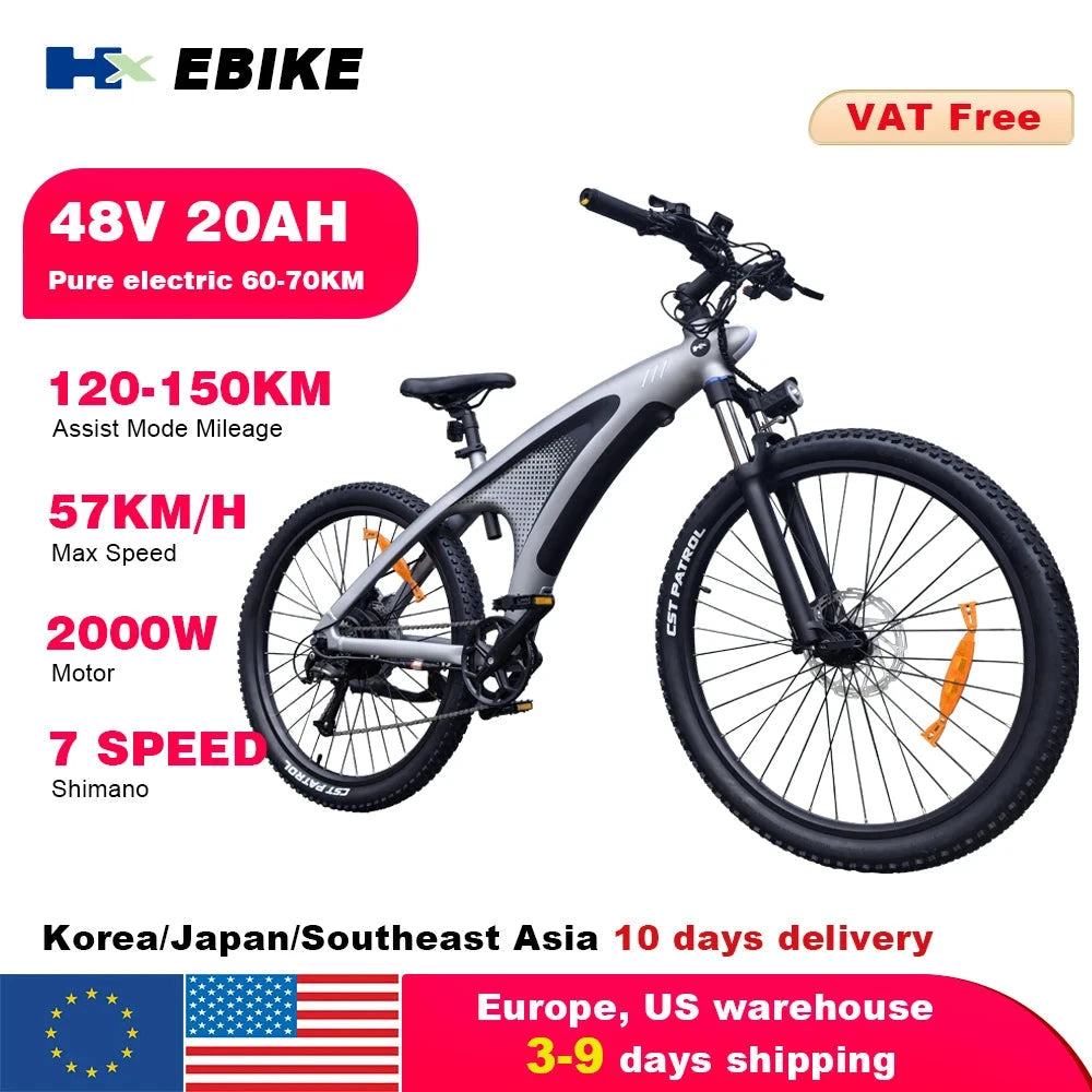 HX Q5 Electric Bike Adult Mountain City Off-Road E-Bike by superior interior and more