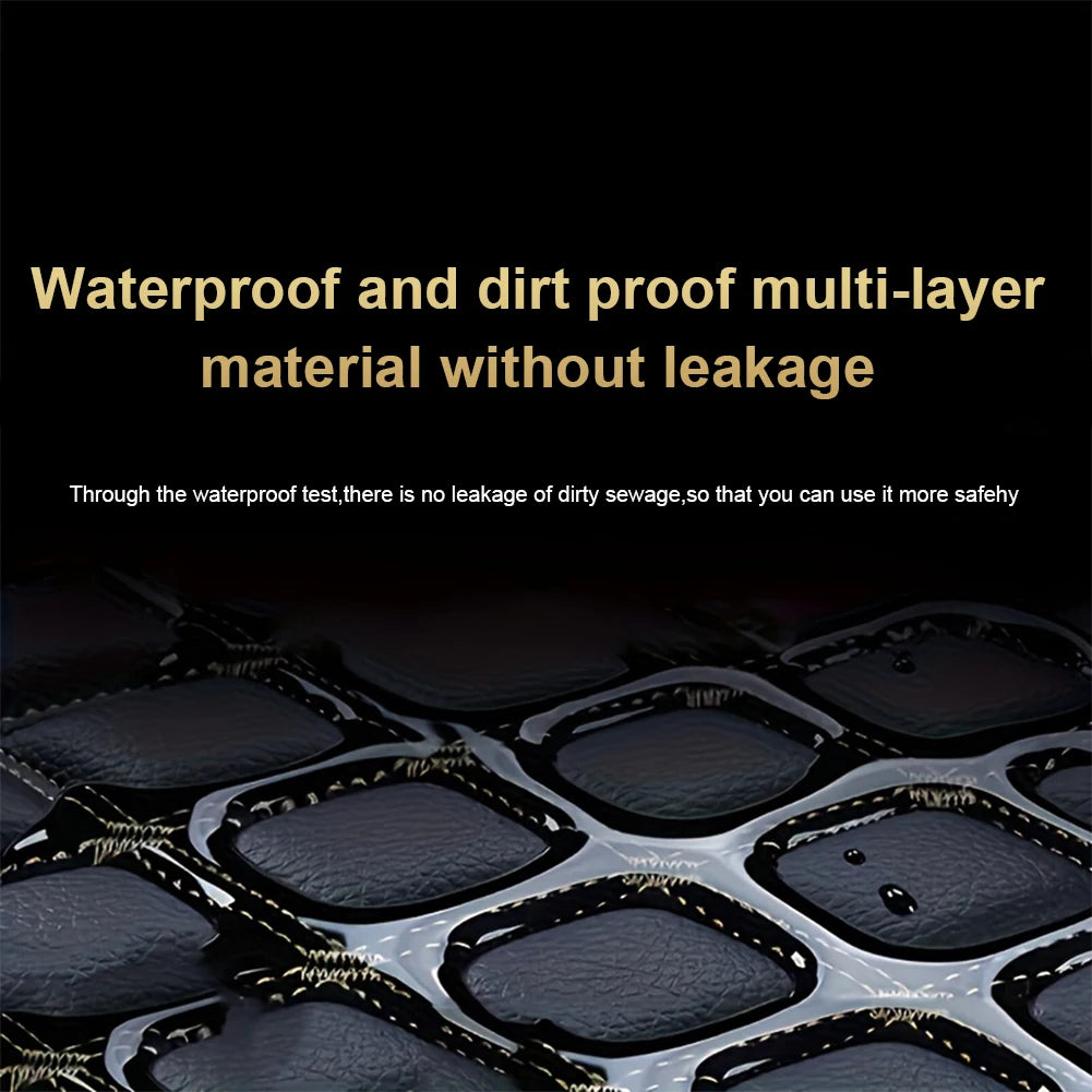 APWIKOGER PU Leather Car Mats Set Front Rear Waterproof Universal