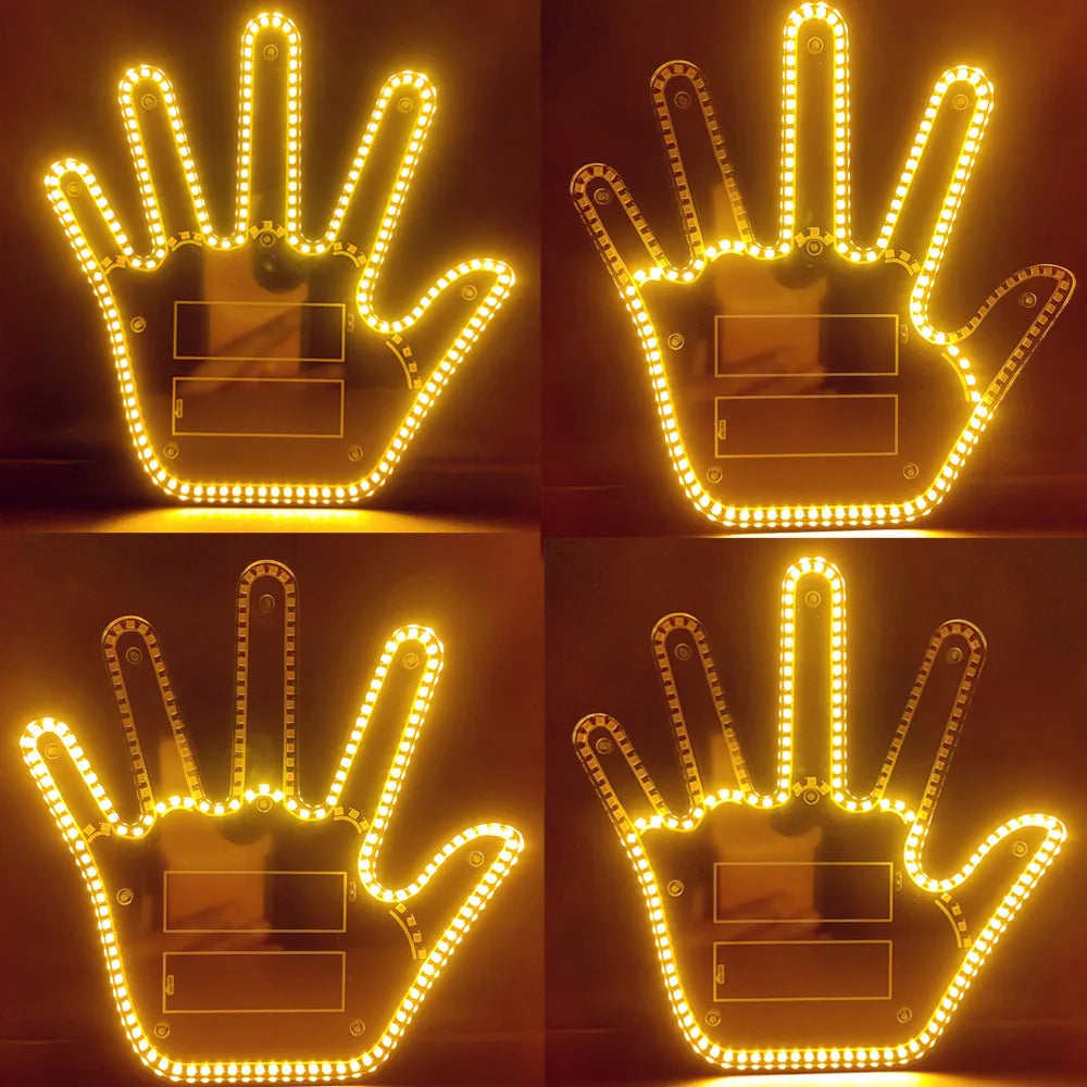 Hign-Concerned Five-Finger LED Gesture Display for Car Window