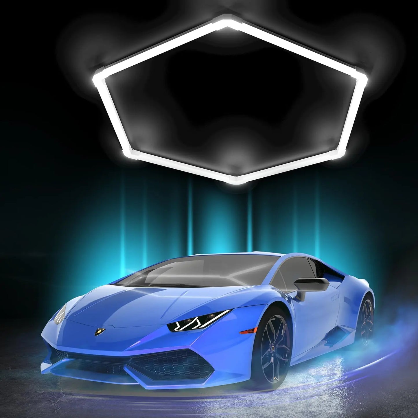 Hexagonal LED Garage Light 110-240V 6500K Cool White Ceiling Lamp