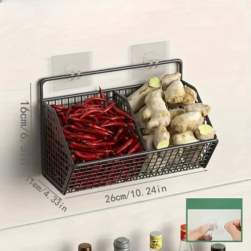 NONECN Wall Mounted Kitchen Storage Basket For Spices And Vegetables by superior interior and more