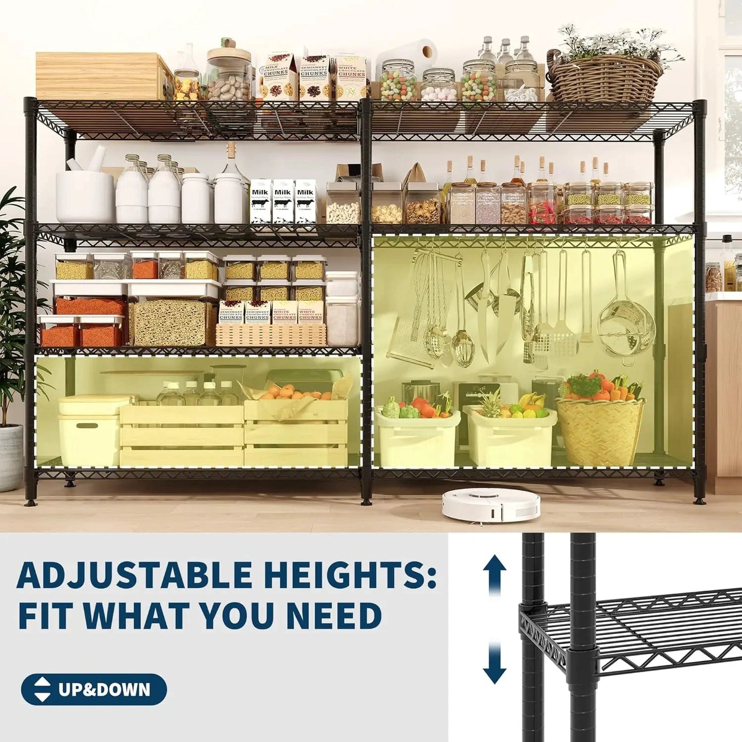 TWISTER.CK Heavy Duty 5-Tier Metal Storage Shelves For Kitchen Garage by superior interior and more