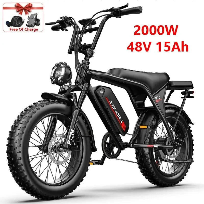 ZEFIORA Electric Bicycle 2000W Ebike With Phone Holder by superior interior and more