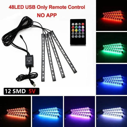 RGB Car Interior Atmosphere Lamp With Remote Voice USB by superior interior and more