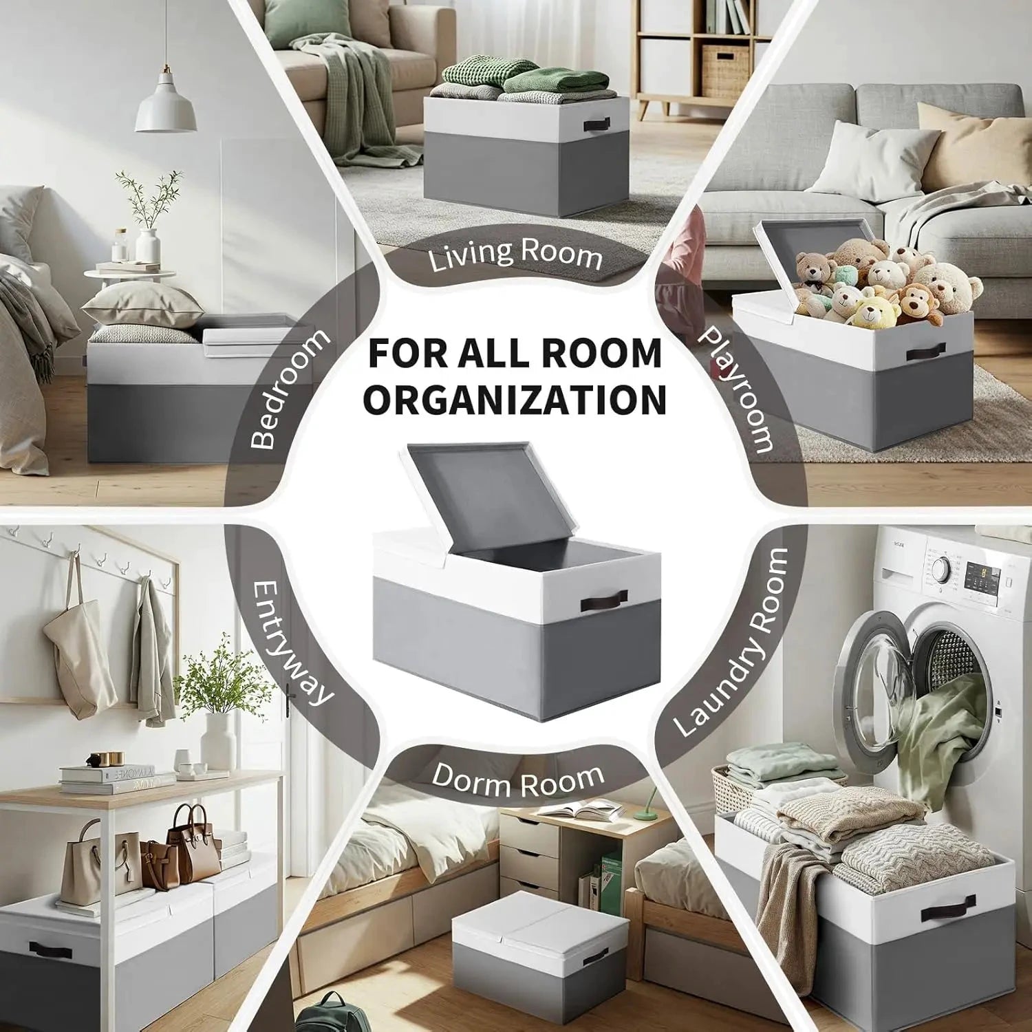 XMSJ Blanket Storage Baskets With Lids 2-Pack Closet Organizers by superior interior and more