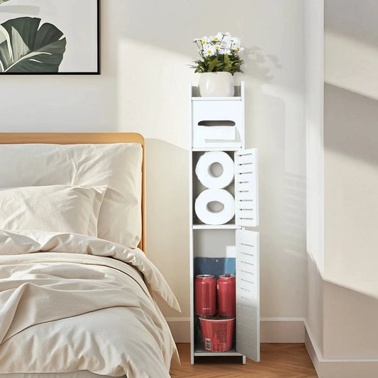 Three Tier Slim Bathroom Storage Cabinet For Narrow Spaces by superior interior and more