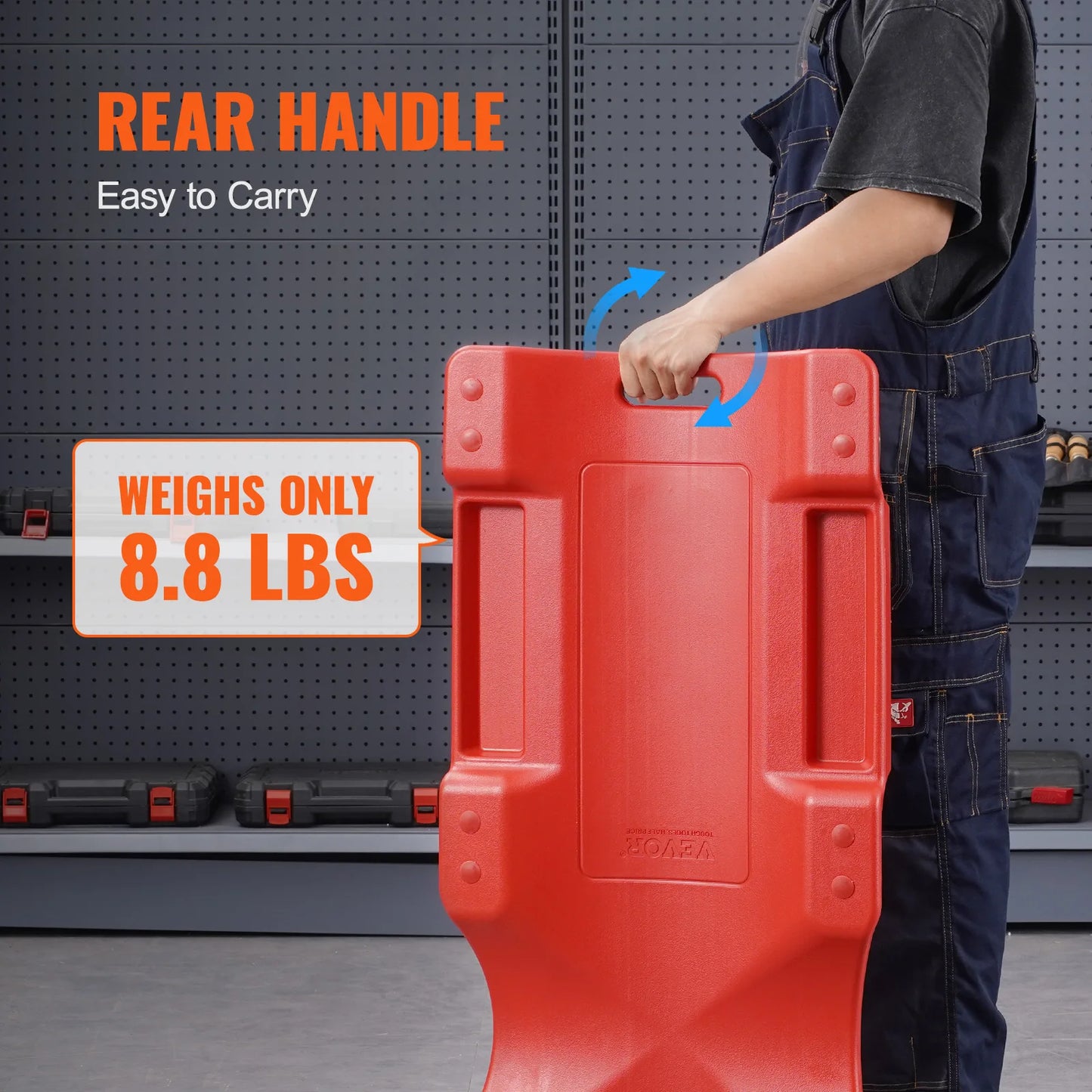 Mechanic Plastic Creeper With Tool Tray And Ergonomic HDPE Body