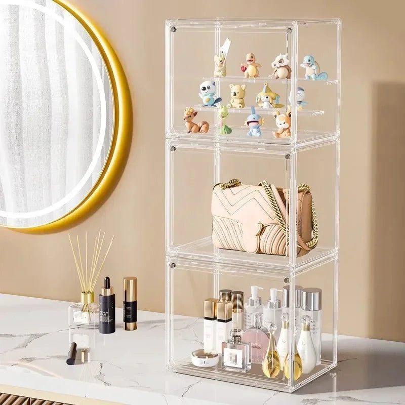 NONECN Dustproof Clear Stackable Display Box For Collectibles And Cosmetics by superior interior and more