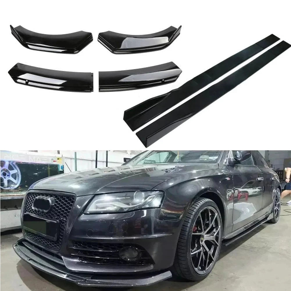 Front Bumper Lip Splitter Kit With Side Skirts For Sedans by superior interior and more