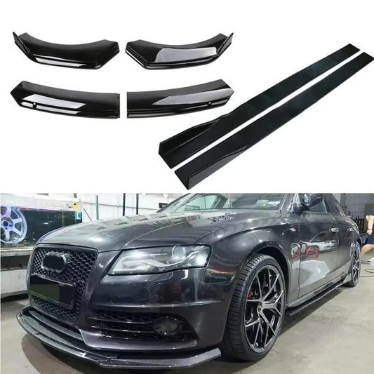 Front Bumper Lip Splitter Kit With Side Skirts For Sedans by superior interior and more