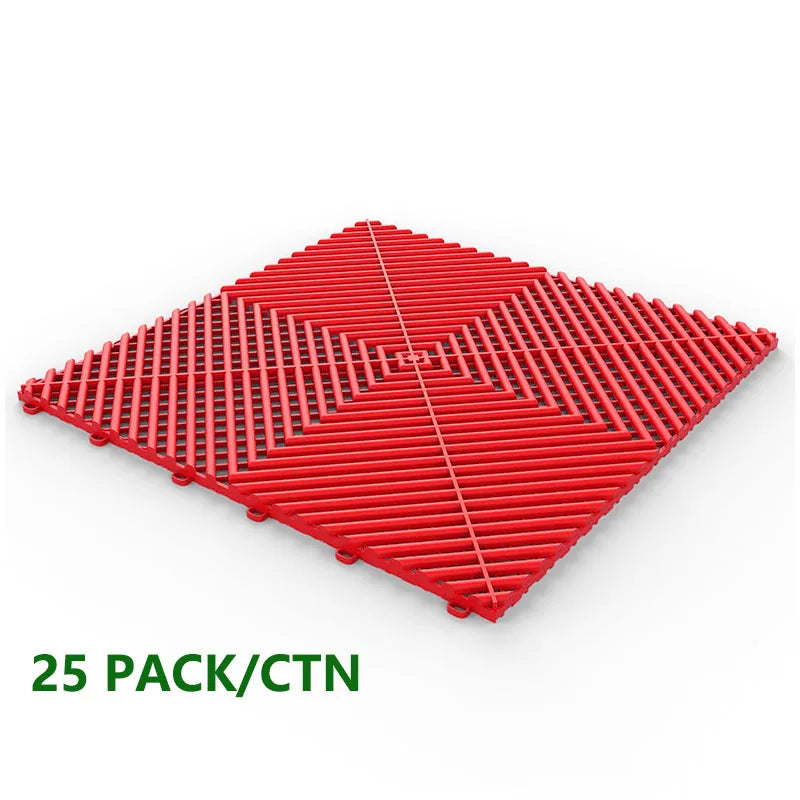 Hign-Concerned 25-Piece Garage Floor Mats Car Wash Room Tiles