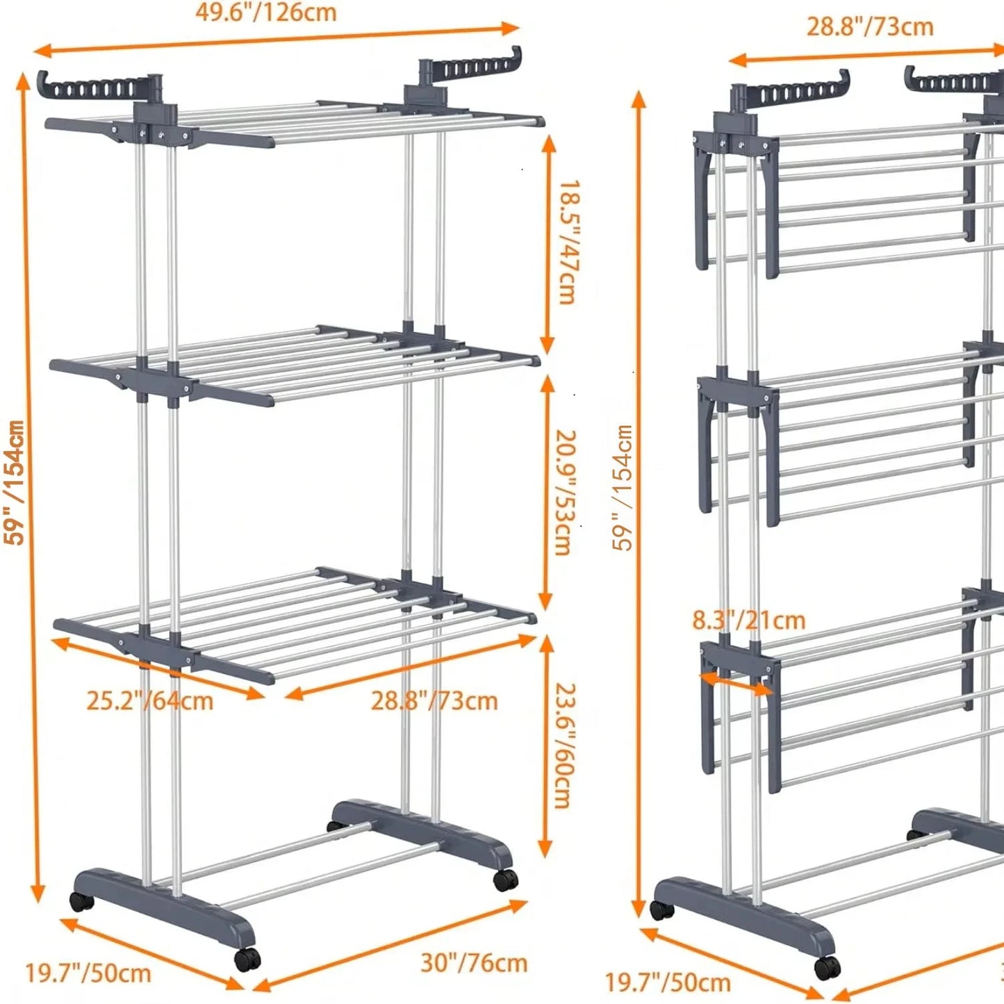 4 Tier Drying Rack With Wheels For Home Dorm Hotel by superior interior and more