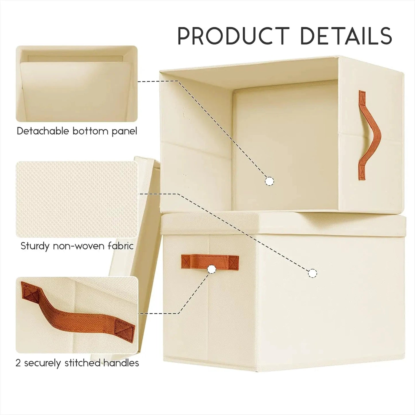 XMSJ Fabric Storage Bins With Lids 6 Pack Stackable Baskets by superior interior and more