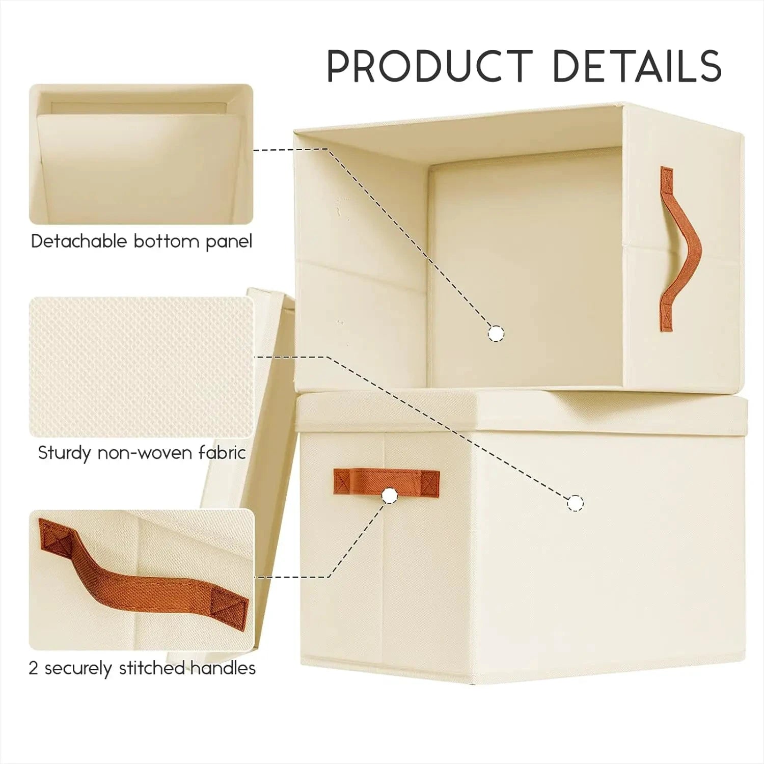 XMSJ Fabric Storage Bins With Lids 6 Pack Stackable Baskets by superior interior and more