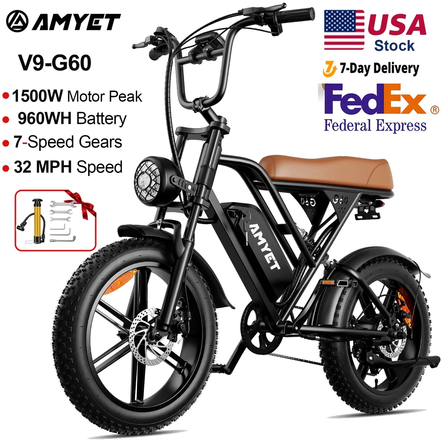 AMYET G60 1000W Electric Mountain Bike 48V 20Ah Ebike by superior interior and more