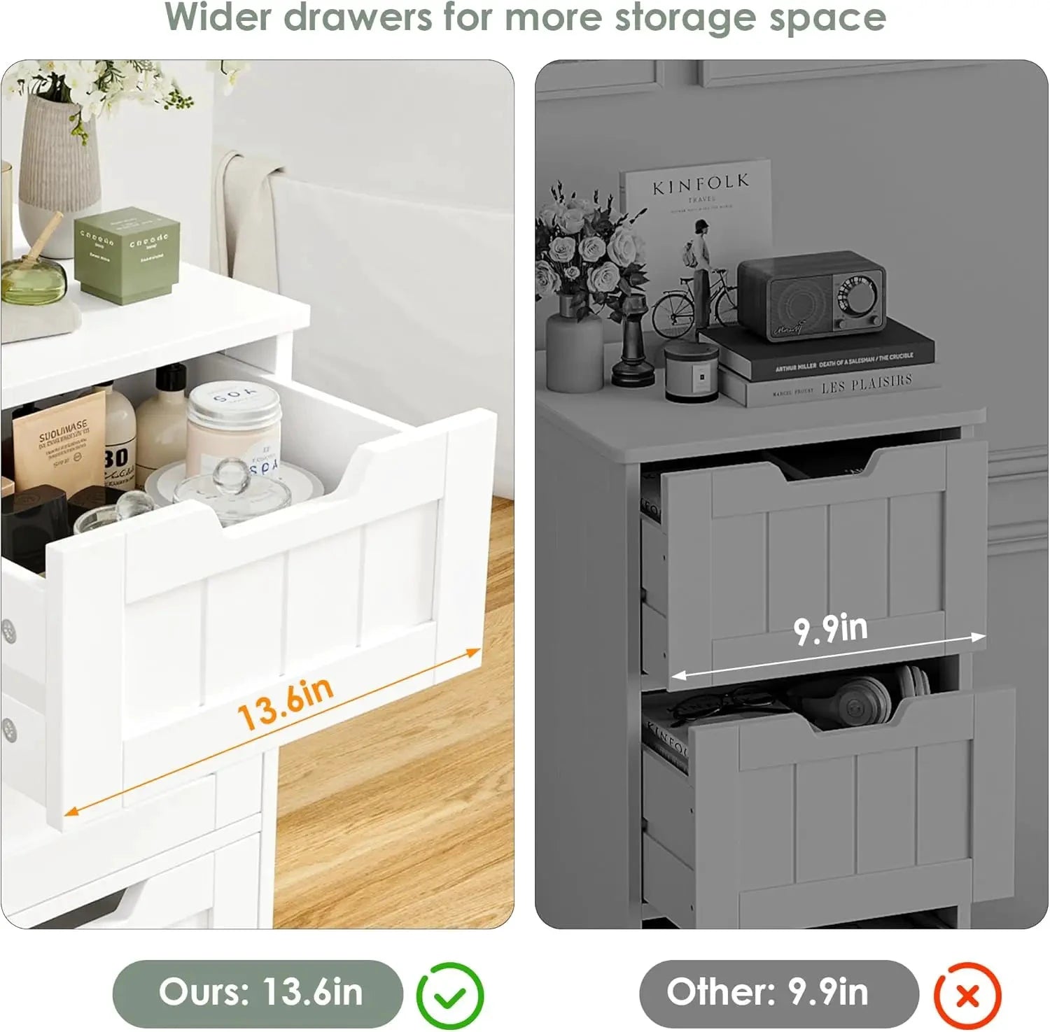 XMSJ Bathroom Cabinet 5 Drawers Wooden Storage Organizer by superior interior and more