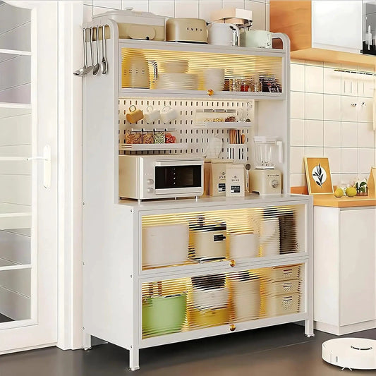 5 Tier Kitchen Bakers Rack With Flip Door Cabinet Storage by superior interior and more