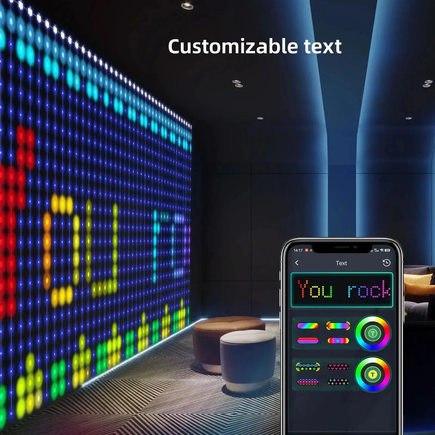 Smart LED Curtain Lights With APP Control RGB Dimming