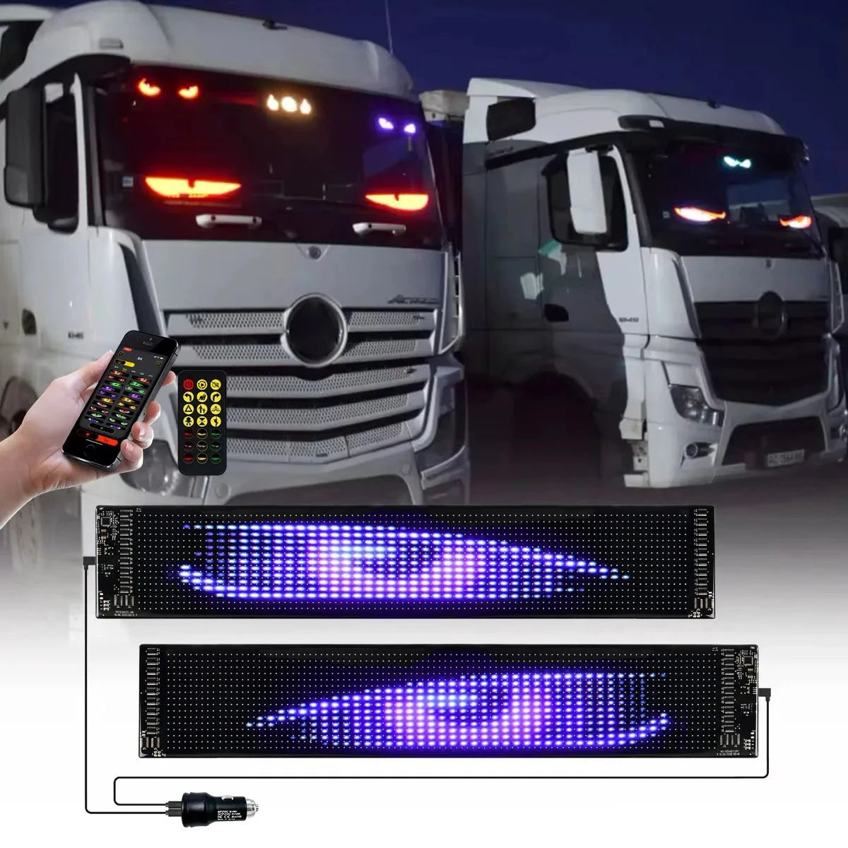 Devil Eye LED Animation Screen Light For Car Windshield USB Plug In Text Display by superior interior and more