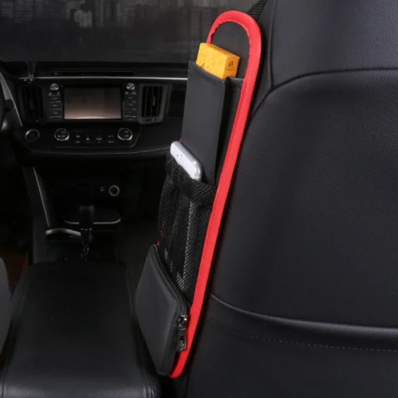 YIYUEQIANLI PU Leather Car Seat Side Organizer Mesh Pocket