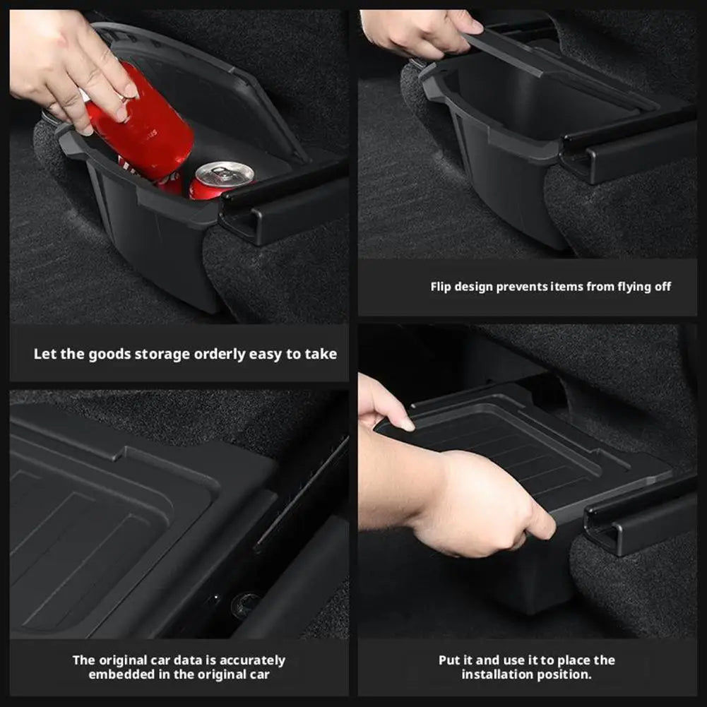 TPE Rear Seat Storage Box for Tesla MODEL Y Juniper Launch 2025-UP Organizer Center 2026 Bins Backseat Garbage Accessories