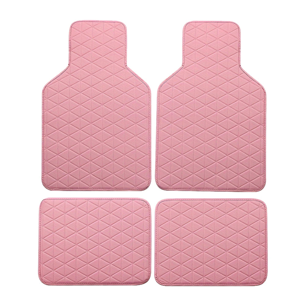 APWIKOGER PU Leather Car Mats Set Front Rear Waterproof Universal