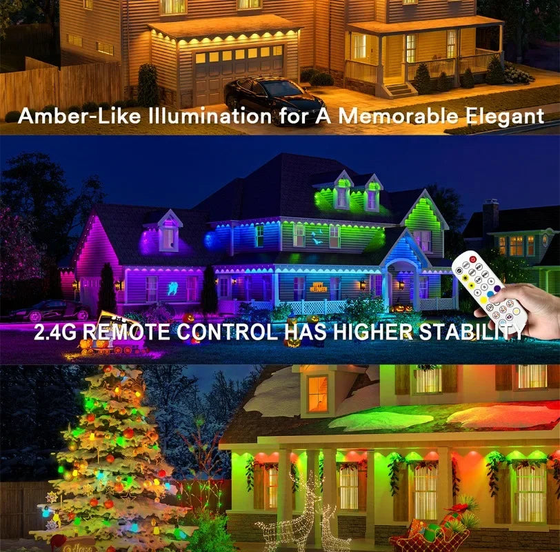 MIMIRG RGBIC Eaves Lights Outdoor String LEDs Christmas