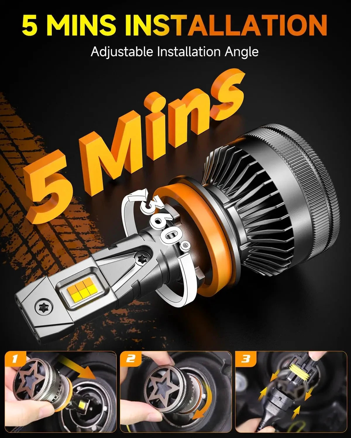 Termitor H11 LED CANBUS Bulbs 75000LM App Controlled Dimmable 3000K To 6500K by superior interior and more