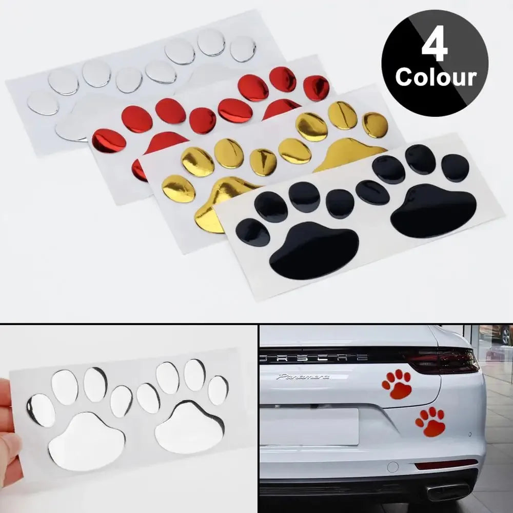 High-concerned Paw Prints 3D Car Decals For Cars And Motorcycles