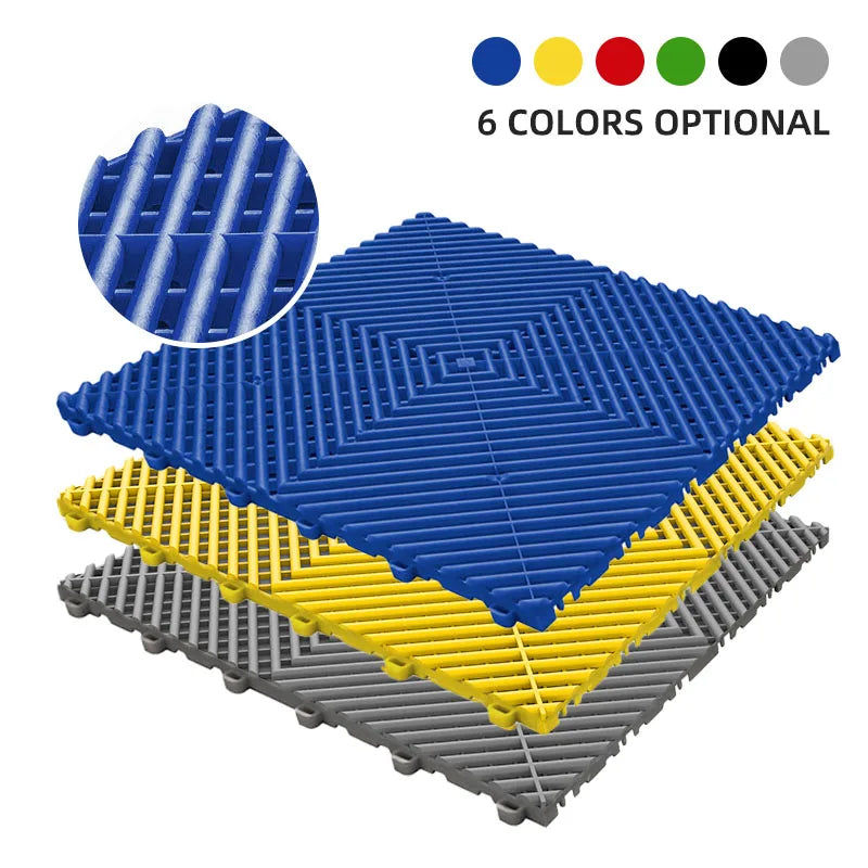 Hign-Concerned 25-Piece Garage Floor Mats Car Wash Room Tiles