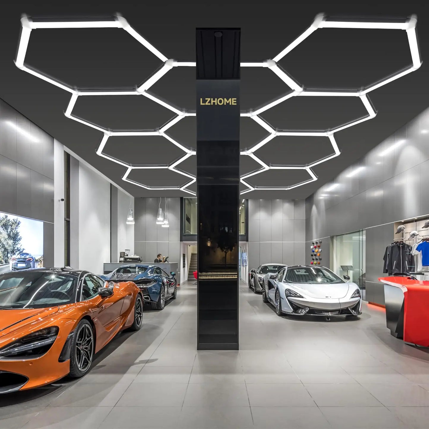 Hexagonal LED Garage Light 110-240V 6500K Cool White Ceiling Lamp