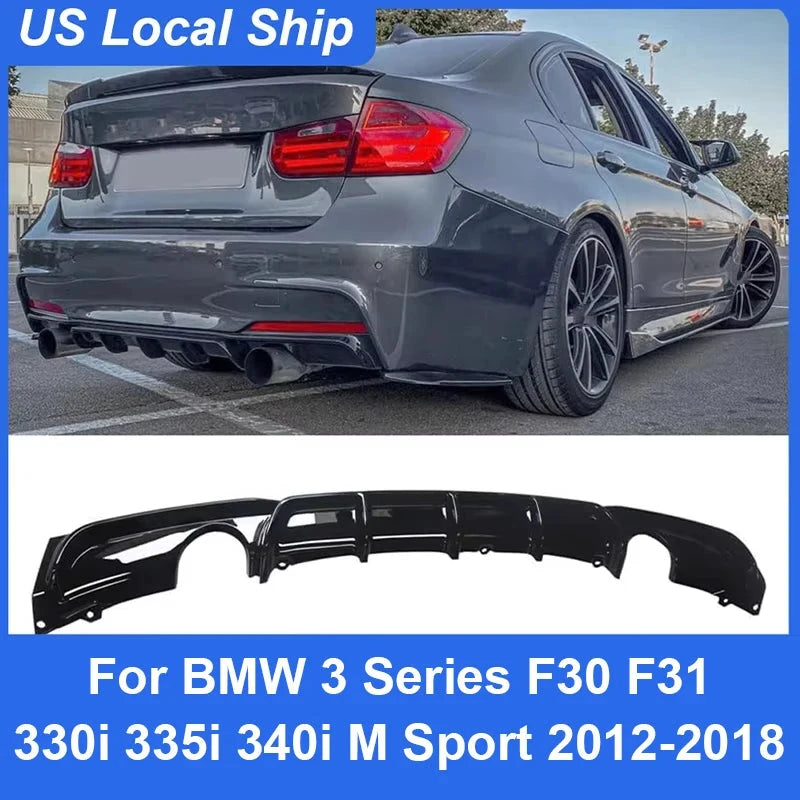 Premium Rear Diffuser For BMW 3 Series F30 M Sport by superior interior and more