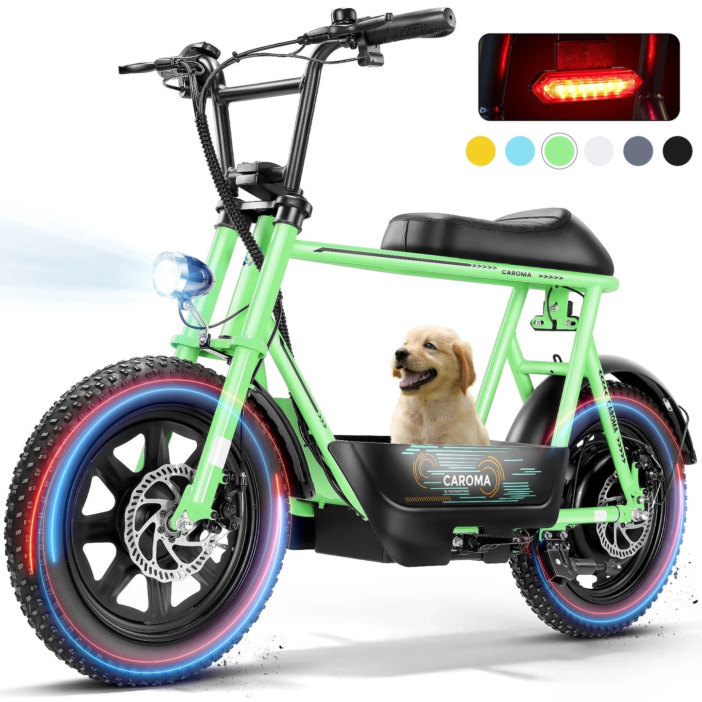 CAROMA 819W Electric Scooter With Seat All-Terrain Fat Tire by superior interior and more