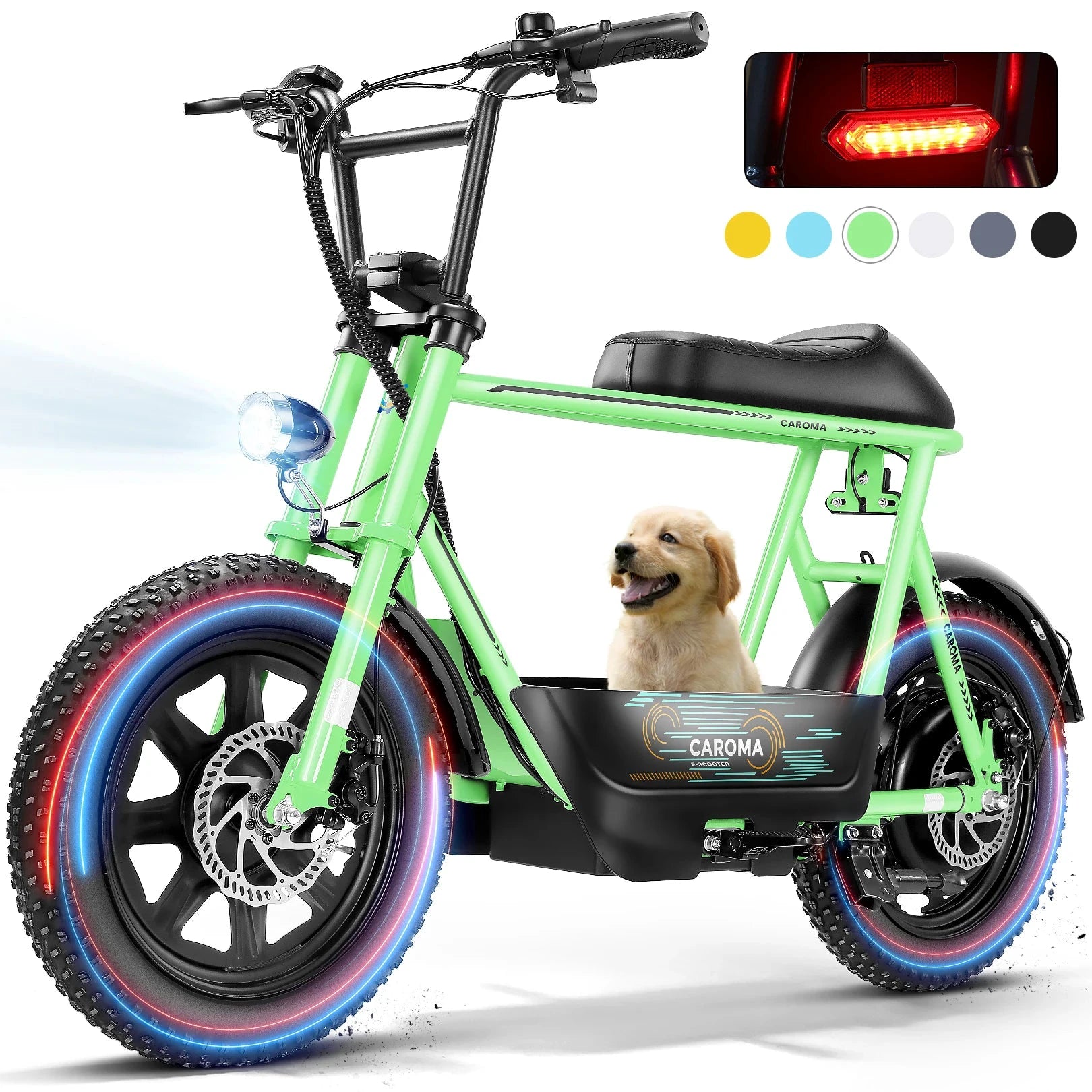 CAROMA 819W Electric Scooter With Seat All-Terrain Fat Tire by superior interior and more