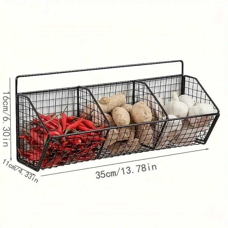 NONECN Wall Mounted Kitchen Storage Basket For Spices And Vegetables by superior interior and more