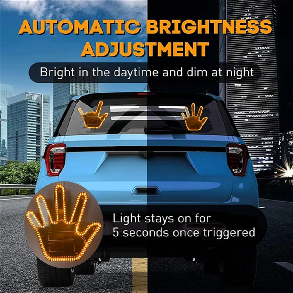 Hign-Concerned Five-Finger LED Gesture Display for Car Window