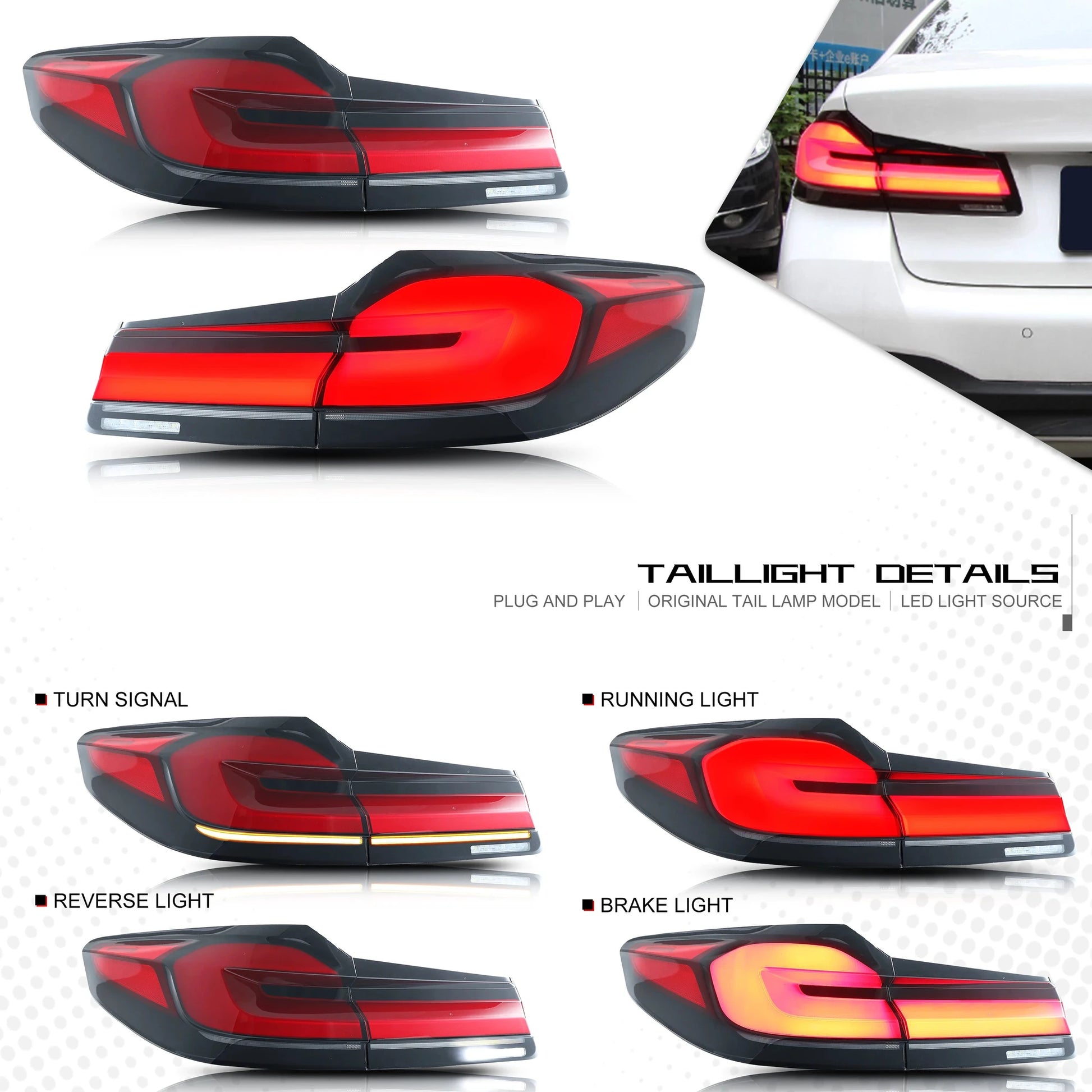 Xunder BMW G30 F90 M5 Sequential Tail Lights Rear Lamps by superior interior and more